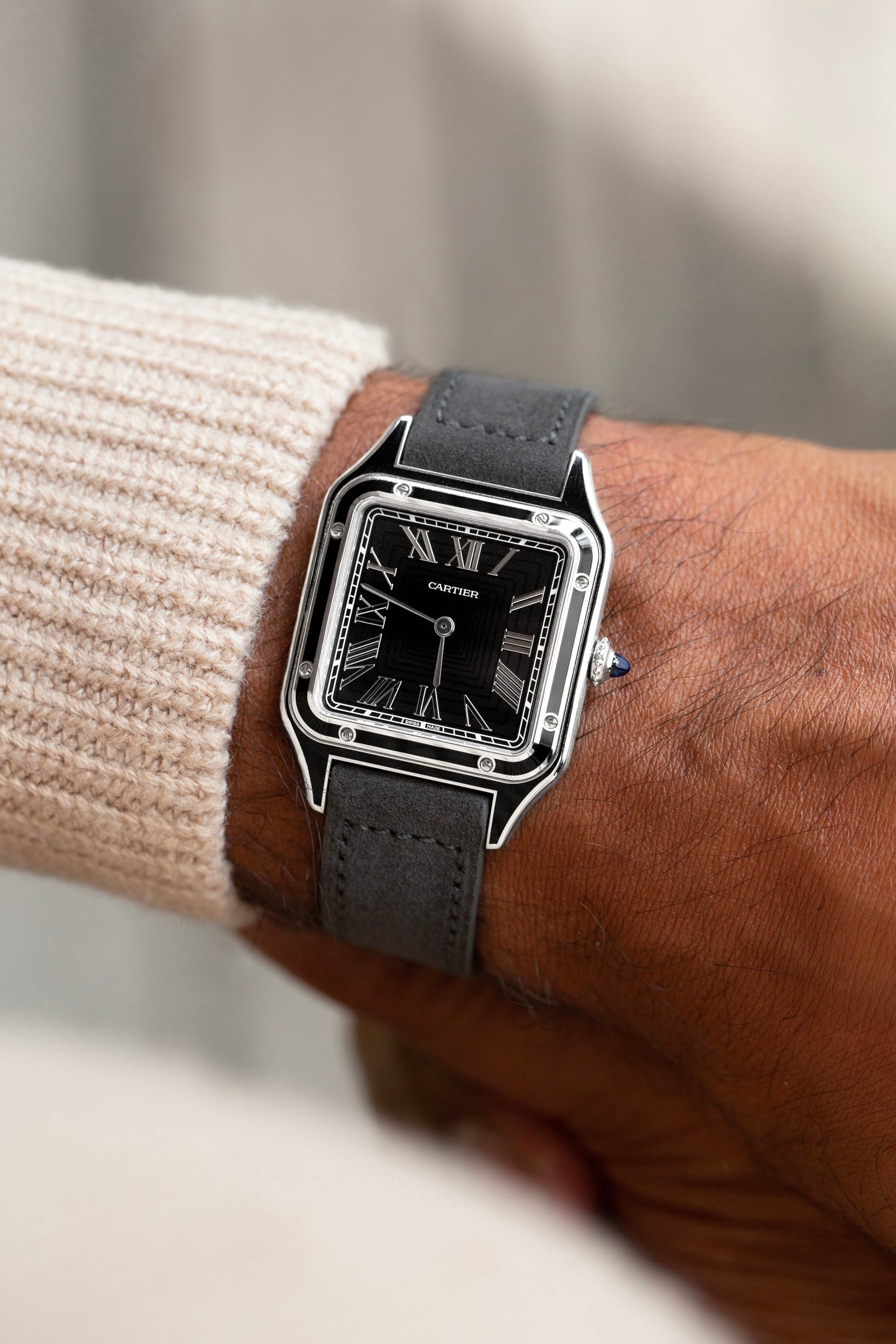 Cartier Santos Dumont "Black Lacquer" ref.wssa0046